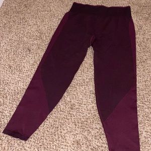 PINK seamless leggings, Maroon